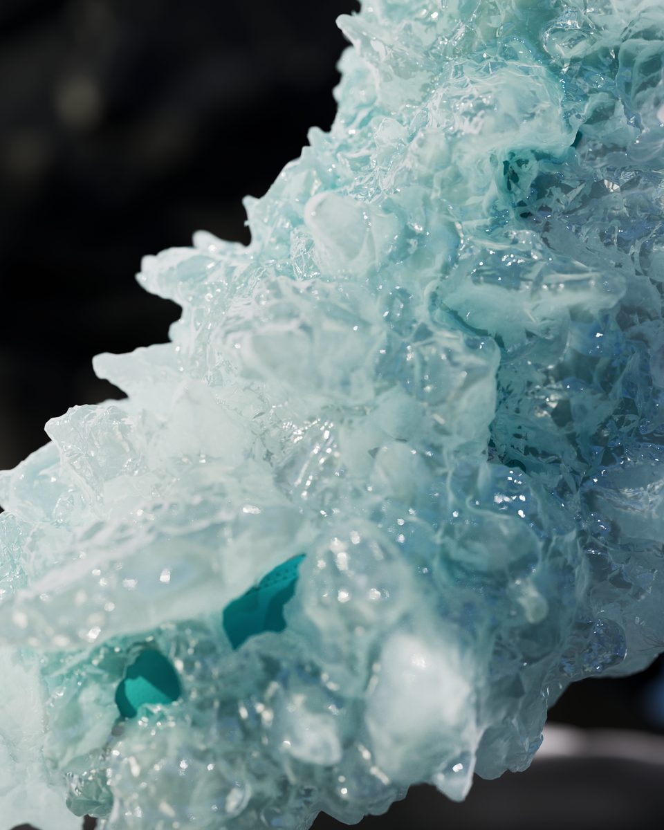 Cristaux de glace, gros plan